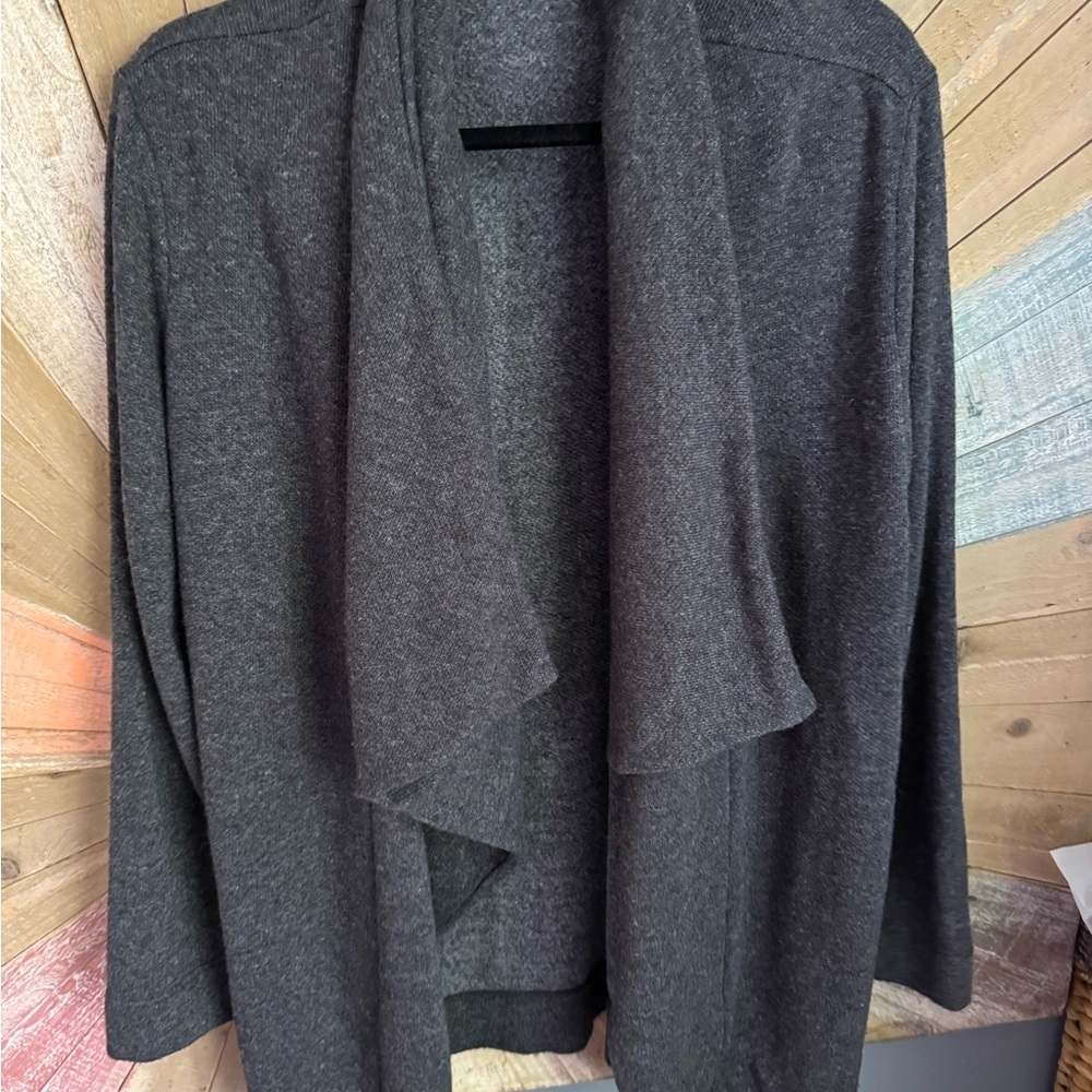 J. Crew Open Front Cardigan in Charcoal Gray - Picture 2 of 5